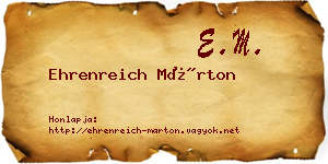 Ehrenreich Márton névjegykártya
